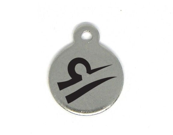 Colgante Zodiac de acero inox 304 10mm Agujero:1mm LIBRA - - Crystaldreams Abalorios