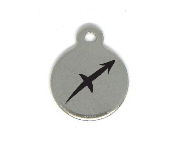 Colgante Zodiac de acero inox 304 10mm Agujero:1mm SAGITTARIUS - - Crystaldreams Abalorios