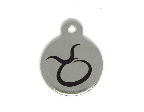 Colgante Zodiac de acero inox 304 10mm Agujero:1mm TAURUS - - Crystaldreams Abalorios