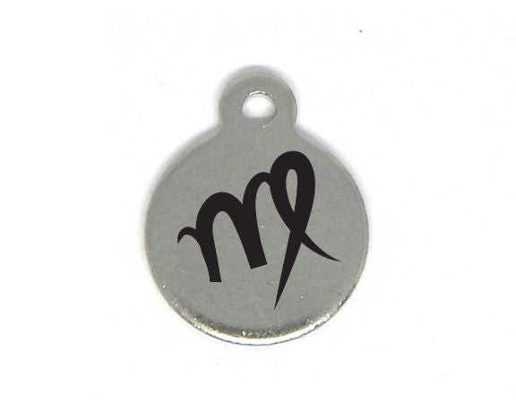 Colgante Zodiac de acero inox 304 10mm Agujero:1mm VIRGO - - Crystaldreams Abalorios