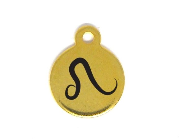 Colgante Zodiac de acero inox 304 Dorado 10mm Agujero:1mm LEO - - Crystaldreams Abalorios