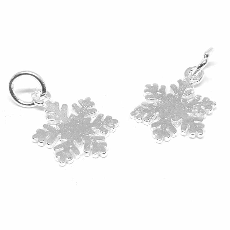 Colgante de plata de ley 925 - 14x10mm- Snowflake - - Crystaldreams Abalorios