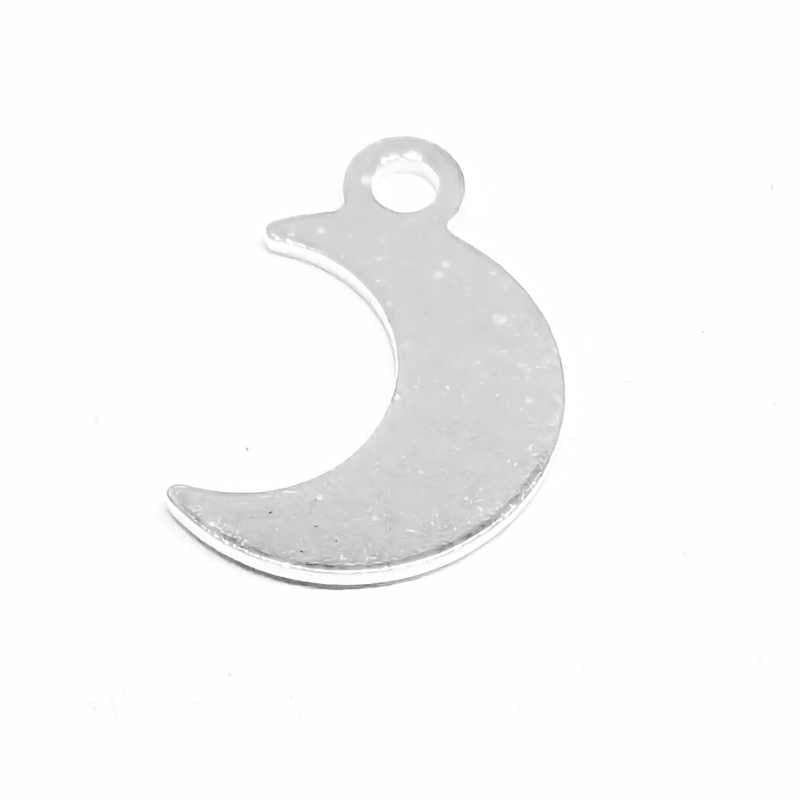 Colgante de plata de ley 925 - 7x11mm - Moon - - Crystaldreams Abalorios