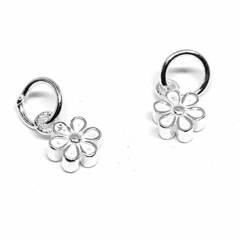 Colgante de plata de ley 925 - 8x5mm- Flower - - Crystaldreams Abalorios
