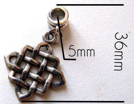 Colgante metal - Celtic Square - 36mm - Hole: 5mm - - Crystaldreams Abalorios