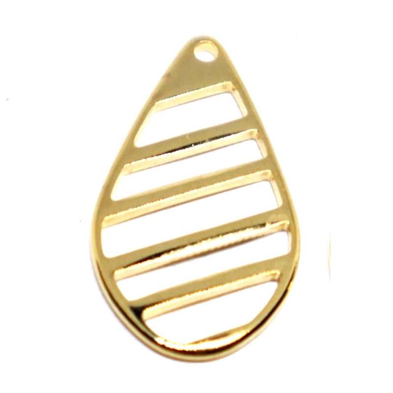 Colgantes acero inoxidable Lagrima Dorado 22x12x1mm aguj:1mm - - Crystaldreams Abalorios