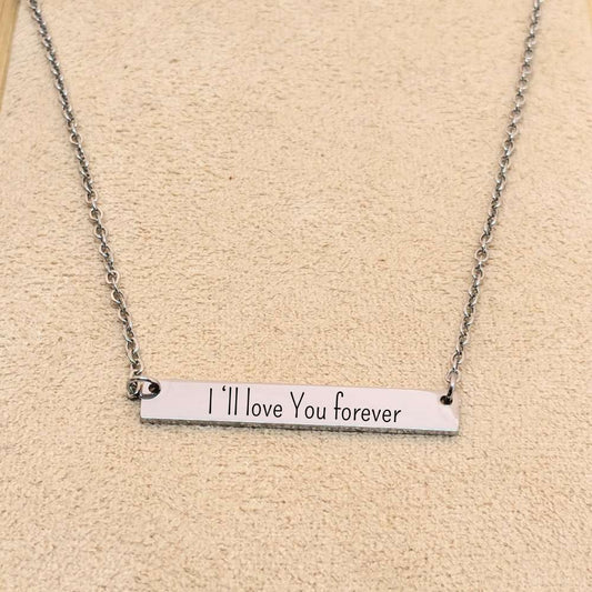 Collar personalizable con frases en acero inoxidable