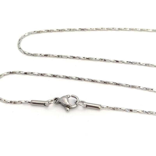 Collar Serpiente acero inoxidable 50cm cierre mosquetón - - Crystaldreams Abalorios