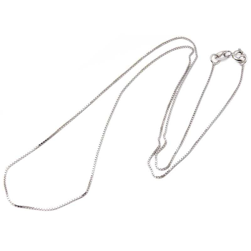 Collar de plata de ley 925 40cm con cubierta Rodihum con cierre - - Crystaldreams Abalorios