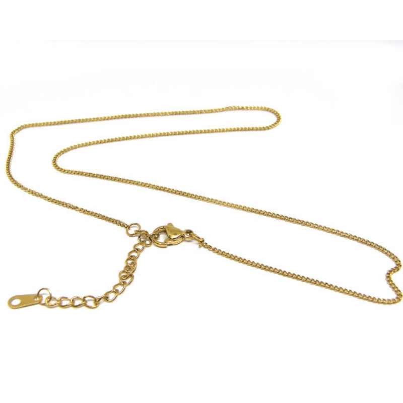 Collar mosquetón cadena extensió Acero Inox 304 Golden 45cm - - Crystaldreams Abalorios