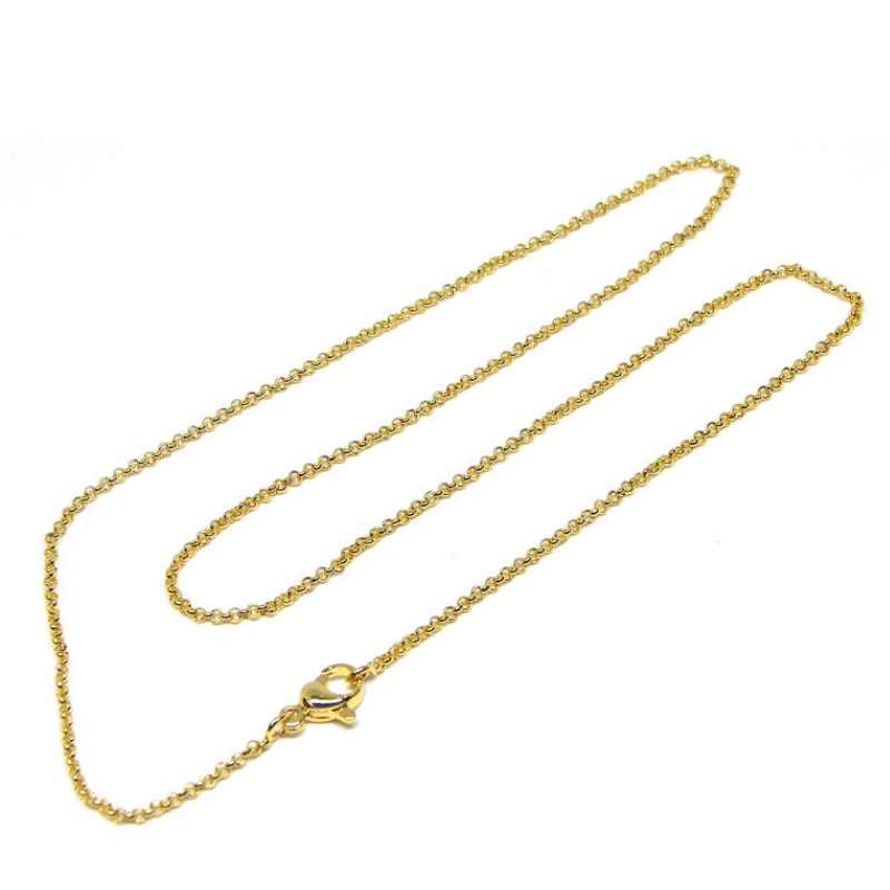Collar mosquetón de cadena latón chapado en Oro real 18K - 45cm - - Crystaldreams Abalorios