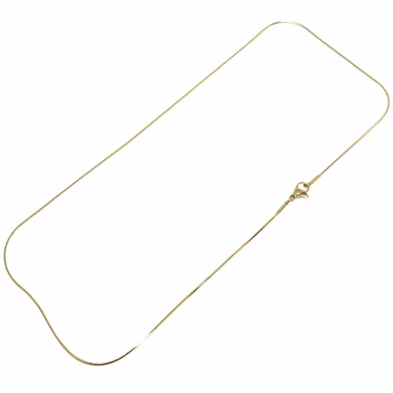 Collar mosquetón serpiente round 1mm Acero Inox golden 304 45cm - - Crystaldreams Abalorios