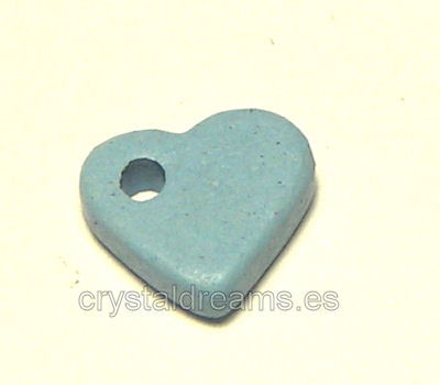 Corazon de Arcilla Polimerica "Cyan" 10mm Agujero: 1,5mm - - Crystaldreams Abalorios