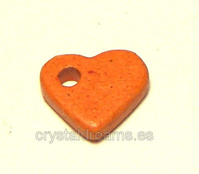 Corazon de Arcilla Polimerica "Orange" 10mm Agujero: 1,5mm - - Crystaldreams Abalorios