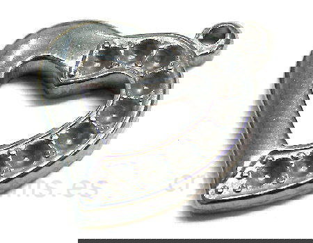 Corazón de acero inox para rhinestone - 23x20x3mm Agujero:1,5mm - - Crystaldreams Abalorios