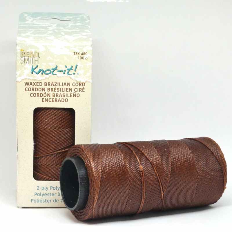 Cordón brasileño encerado 1mm de 2 cabos - Rust x 1 metro - - Crystaldreams Abalorios