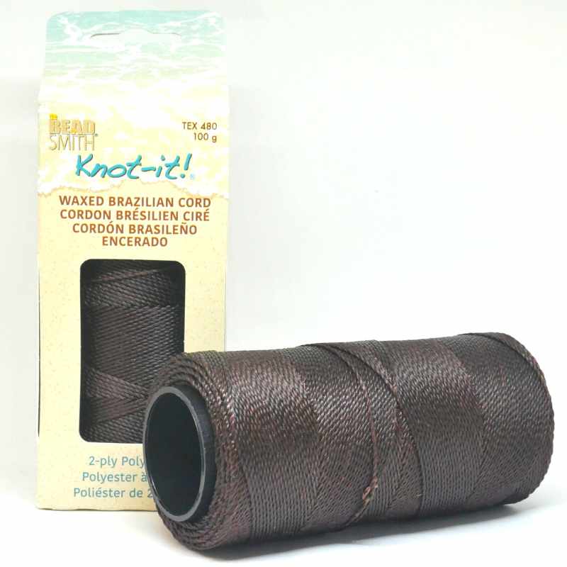 Cordón brasileño encerado 1mm de 2 cabos Burgundy x 1 metro - - Crystaldreams Abalorios