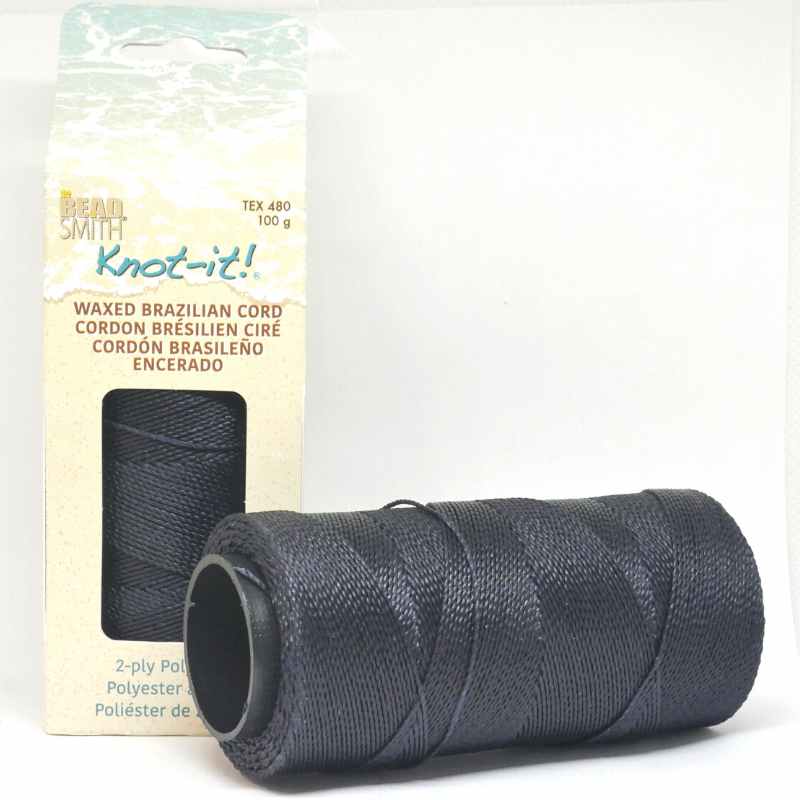 Cordón brasileño encerado 1mm de 2 cabos Navy x 1 metro - - Crystaldreams Abalorios