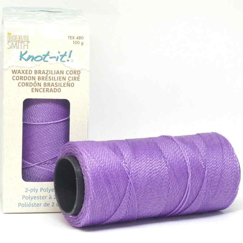 Cordón brasileño encerado de 1mm 2 cabos Orchid x 1 metro - - Crystaldreams Abalorios