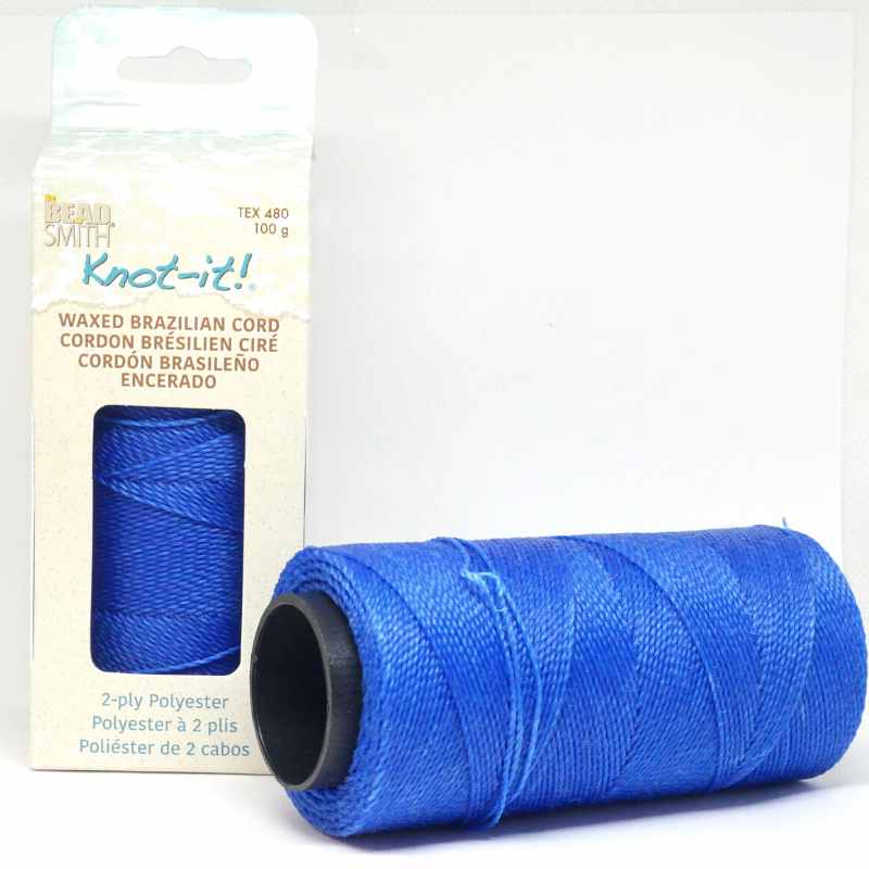 Cordón brasileño encerado de 1mm de 2 cabos - Blue x 1 metro - - Crystaldreams Abalorios