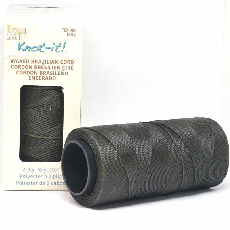 Cordón brasileño encerado de 1mm de 2 cabos - Walnut x 1 metro - - Crystaldreams Abalorios