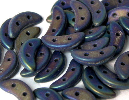 Crescent Beads 10x3mm 5gr. by Czechmates® Blue Iris Mate - - Crystaldreams Abalorios