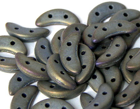 Crescent Beads 10x3mm 5gr. by Czechmates® Brown Iris Mate - - Crystaldreams Abalorios