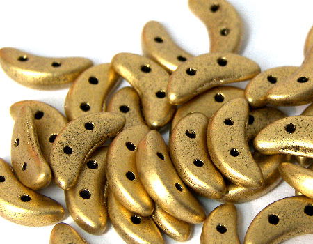 Crescent Beads 10x3mm 5gr. by Czechmates® Gold Mate - - Crystaldreams Abalorios