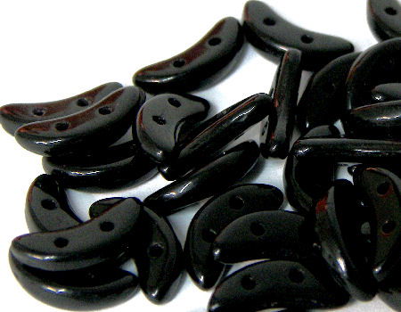 Crescent Beads 10x3mm 5gr. by Czechmates® Jet - - Crystaldreams Abalorios