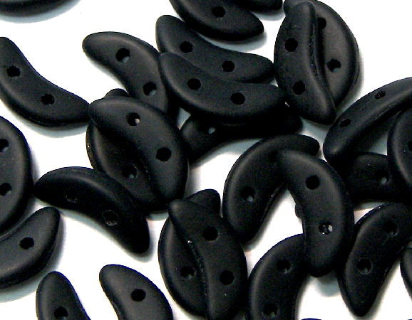 Crescent Beads 10x3mm 5gr. by Czechmates® Matte Opaque Jet - - Crystaldreams Abalorios