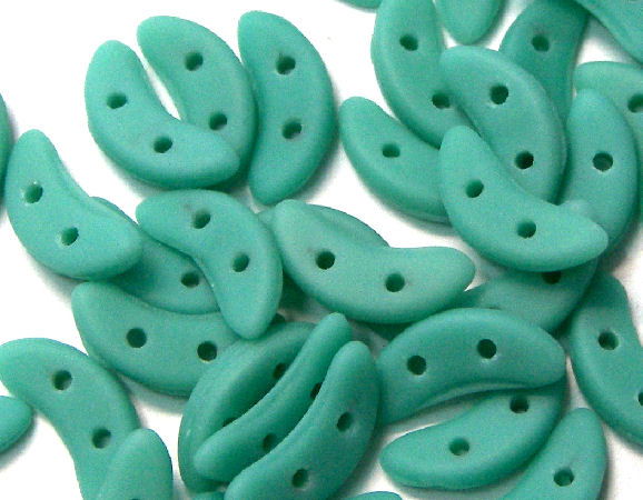 Crescent Beads 10x3mm 5gr. by Czechmates® Matte Opaque Turquoise - - Crystaldreams Abalorios