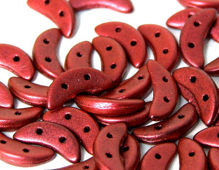 Crescent Beads 10x3mm 5gr. by Czechmates® Red Lava - - Crystaldreams Abalorios