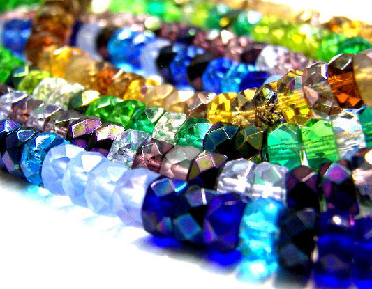 Cristal Facetadas Donut Brown Mix 6x3mm 60 unid. - - Crystaldreams Abalorios