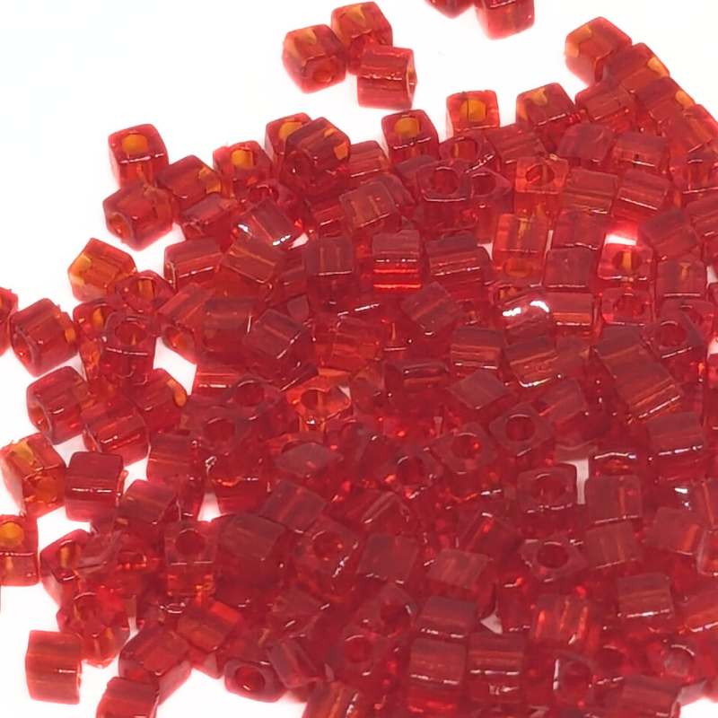 Cubos de Miyuki 1,8mm - Trasparent Red Orange - 1 gr. - - Crystaldreams Abalorios
