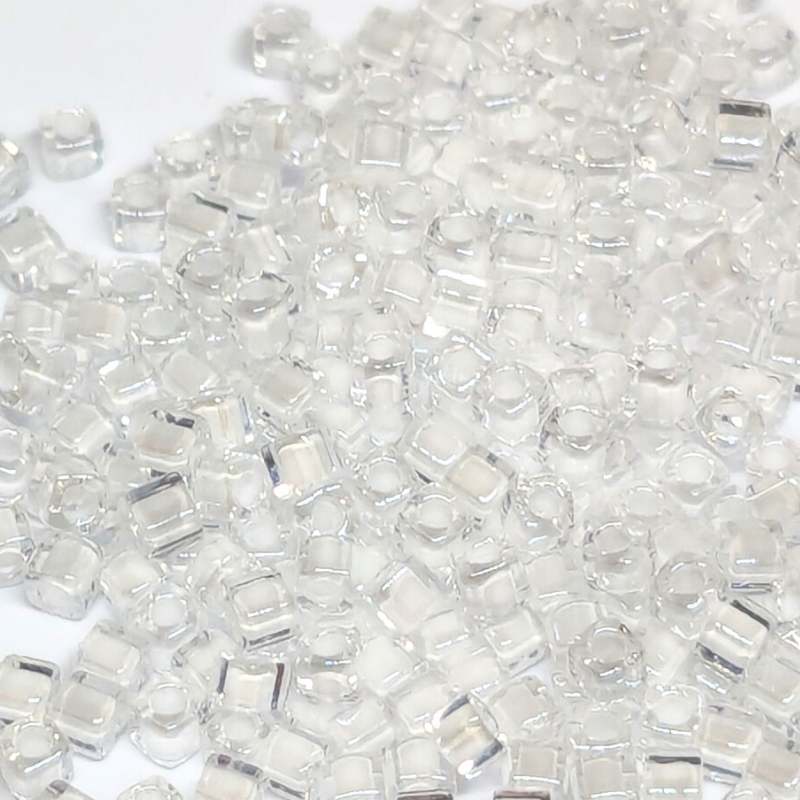 Cubos de Miyuki 1,8mm - White Lined Crystal - 1 gr. - - Crystaldreams Abalorios