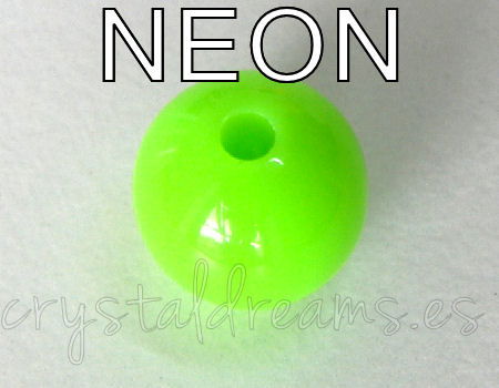 Cuenta NEON color 10mm Agujero: 2mm - Green - - Crystaldreams Abalorios