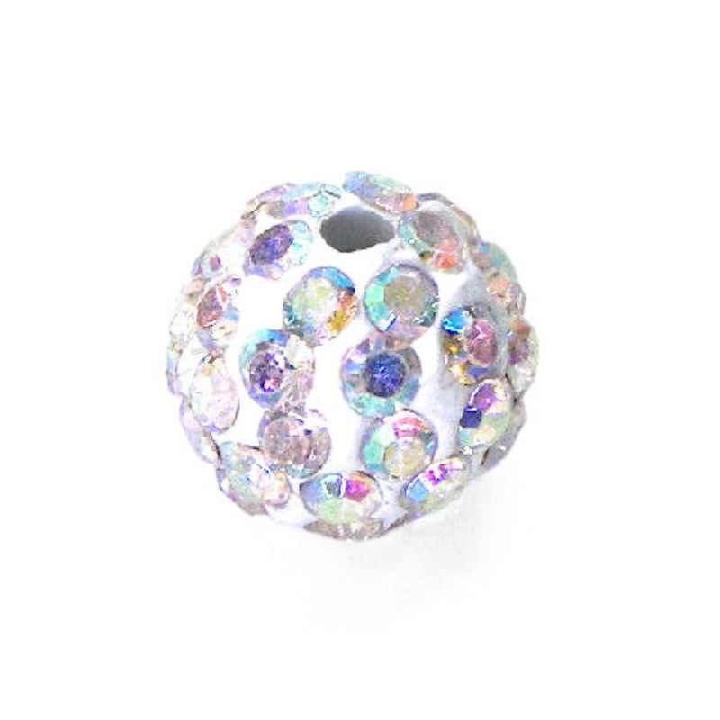Cuenta arcilla Rhinestone 10mm - Agujero 1.5mm - Crystal AB - - Crystaldreams Abalorios