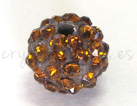Cuenta arcilla Rhinestone 10mm - Agujero 1.5mm - Smoked Topaz - - Crystaldreams Abalorios