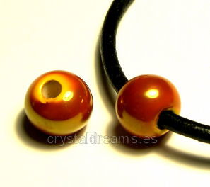 Cuenta de Porcelana - color Topaz AB -12x10mm Agujero:3mm - - Crystaldreams Abalorios