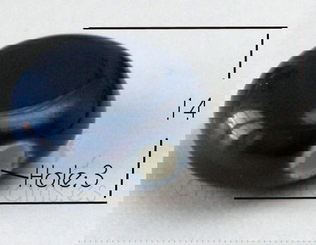 Cuenta de Porcelana Redonda -14x14x7mm Agujero:3mm - BLUE - - Crystaldreams Abalorios