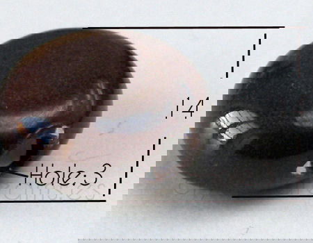 Cuenta de Porcelana Redonda -14x14x7mm Agujero:3mm - BROWN - - Crystaldreams Abalorios