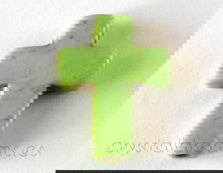 Cuenta de Turquesa Cruz 16x12x4mm - Agujero: 1,5mm - Green - - Crystaldreams Abalorios