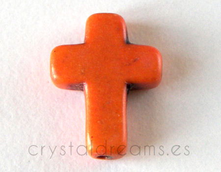 Cuenta de Turquesa Cruz 16x12x4mm - Agujero: 1,5mm - Orange - - Crystaldreams Abalorios