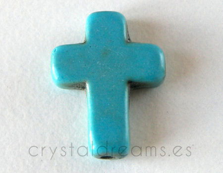 Cuenta de Turquesa Cruz 16x12x4mm - Agujero: 1,5mm - Turquoise - - Crystaldreams Abalorios