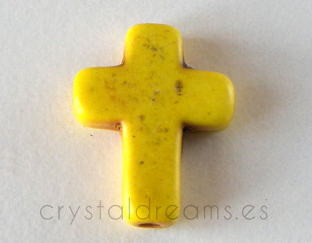 Cuenta de Turquesa Cruz 16x12x4mm - Agujero: 1,5mm - Yellow - - Crystaldreams Abalorios