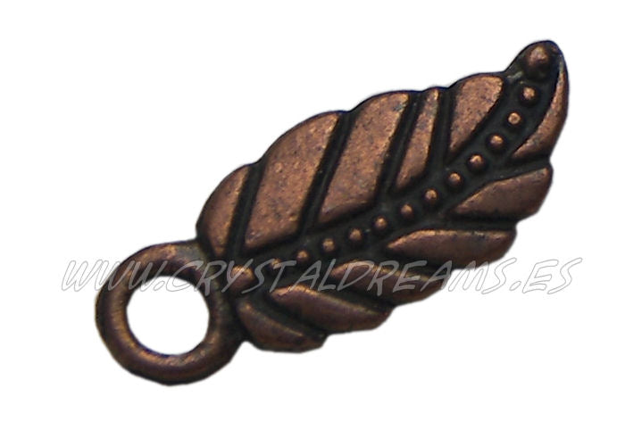 Cuenta de metal - mod. Copper Feather - 7x17mm - Agijero: 2mm - - Crystaldreams Abalorios