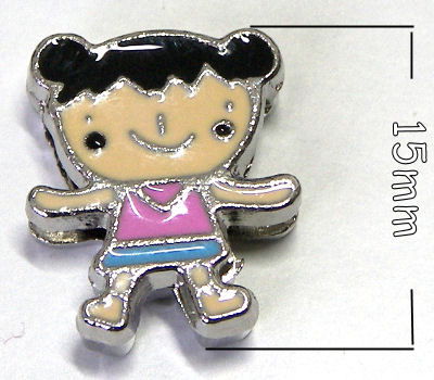 Cuenta de metal - mod. Doll - 15x13x4mm - Agujero: 7x1,5mm mod.1 - - Crystaldreams Abalorios