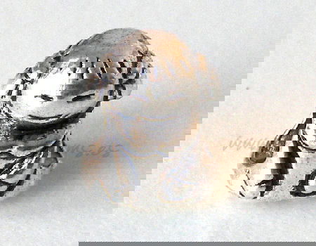 Cuenta de metal - mod. Smiley Girl - 12x9mm- Agujero: 4,5mm - - Crystaldreams Abalorios