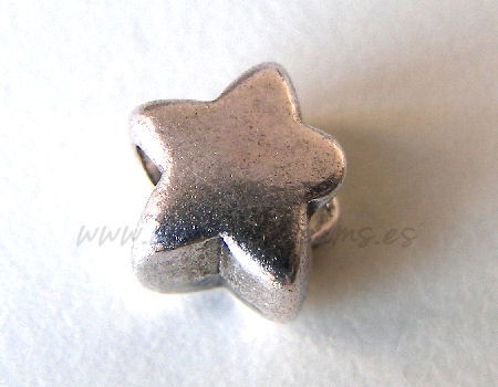 Cuenta de metal - mod. Star - 11mm- Agujero: 4,5mm - - Crystaldreams Abalorios