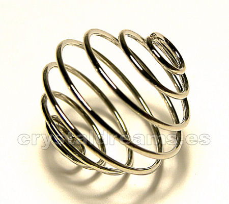 Cuenta de metal - mod. Wired - 18mm- Agujero: 3mm - Platinum - - Crystaldreams Abalorios